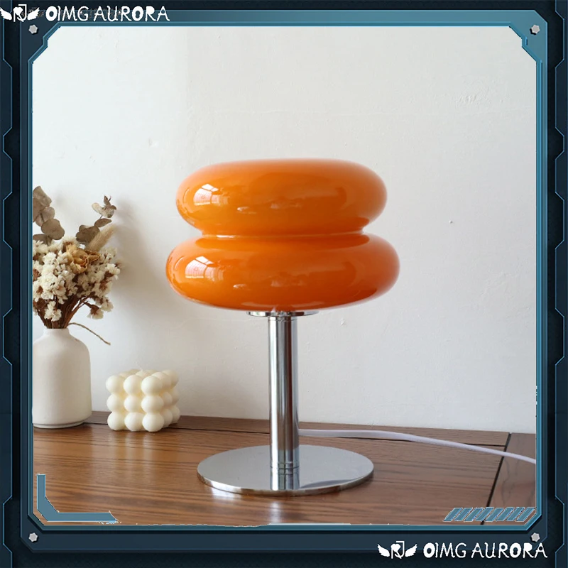 Macaron Glass Table Lamp Trichromatic Dimming Living Room Atmosphere Lam... - $60.68