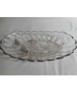 Vtg Silver City Glass Flanders Clear Poppy Sterling Silver Overlay Oval ... - $19.19