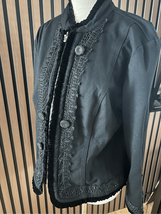 INC International Concepts Women’s Black Full Zip Lace Accent Jacket sz ... - $34.65