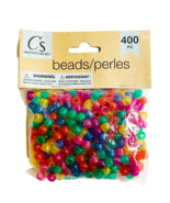 Crafter&#39;s Square Round Multicolored Plastic Pony Beads 400 Pc.  - New - £7.03 GBP