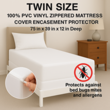 Twin Size Heavy Weight Vinyl Mattress Cover Zippered, Waterproof, 12&quot; Deep - $333.03 MXN