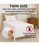 Twin Size Heavy Weight Vinyl Mattress Cover Zippered, Waterproof, 12&quot; Deep - $24.31 CAD