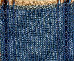 Artisan Handwoven Mini Rug/Table Mat 8&quot;x10&quot; Blue Multi South West #5, Cotton - £66.68 GBP
