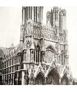 Rheims Cathedral Before Destruction By German Shelling WW1 Print 1917 Sm... - $570.99 MXN