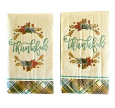 Paper Napkins Thankful Plaid Guest Towels 20 CT Buffet 2 Pks Thanksgiving - £13.31 GBP