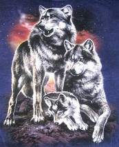 THE MOUNTAIN T Shirt M men wolf pack wolf cub family Southwest cotton wolves - £23.73 GBP