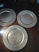 3 Copper Colored Charger Plates Some Small Imperfections See Pictures - £20.44 GBP