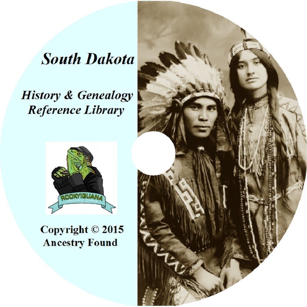 52 old books SOUTH DAKOTA -  History & Genealogy - SD Families County  DVD