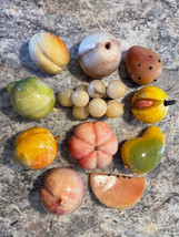 Lot of 11 Vintage Italian Alabaster Stone Fruits - £79.07 GBP