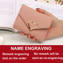 2022 New Short Women Wallets Free Name Engraving  Heart-Shaped Cute Small Women&#39; - £43.02 GBP