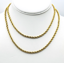 Vintage Gold Tone Napier Rope Chain Necklace 30 in - £22.13 GBP