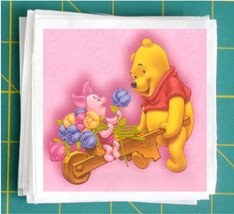 Pooh and PIglet Quilt Block Image Printed on Fabric Panel WTP74968 - £3.92 GBP+