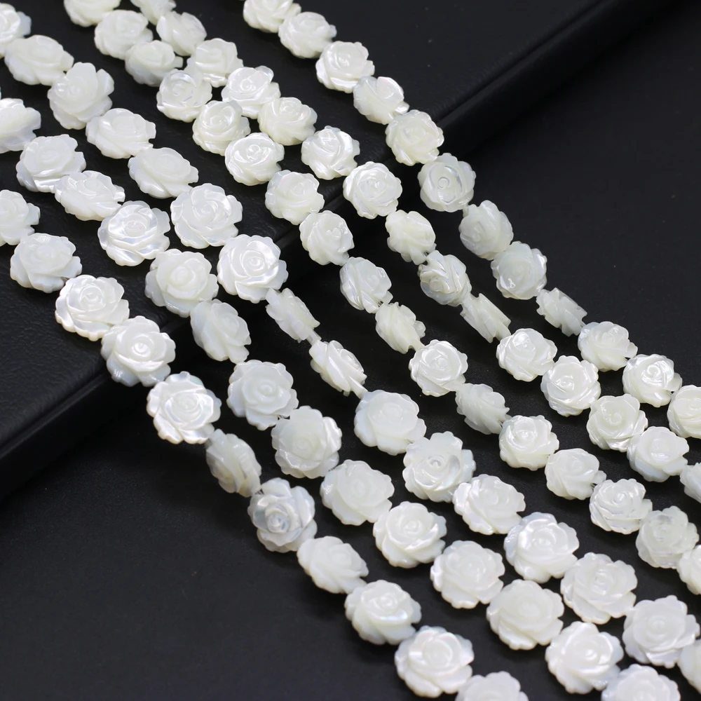 Wholesale Natural Mother of Pearl Shell Rose Flower Beads Sea Shell Loos... - £10.85 GBP+