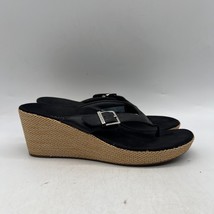Vionic Polina Womens Black Wedge Orthaheel Slip On Thong Sandals Size 9 - £23.29 GBP