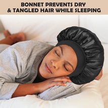 2Pcs Silk Bonnet for Sleeping, Satin Hair Bonnets, Soft Elastic Band Silk Sleep  - £5.61 GBP
