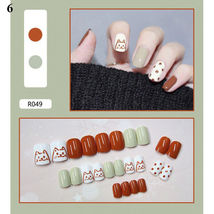 24pcs Short Fake Nails Press on Full Cover False Nails Model #6 - £3.98 GBP