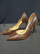 TONY BIANCO Alyx Chocolate Brown Snake Leather High Heels Women’s Size 8 - £63.89 GBP