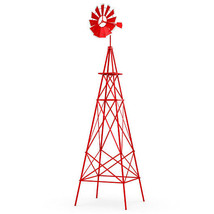 8 Feet Windmill Metal Ornamental Wind Wheel Weather Resistant-Red - Colo... - $2,589.52 MXN