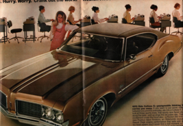 1970 Oldsmobile  Cutlass pretty women 9 to 5 Vintage 2 Page Original Pri... - $25.98