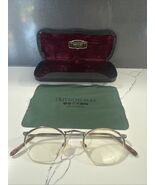 VTG 80&#39;s VERY RARE Oliver Peoples OP 57E Pewter Tooled Half Rim Eyeglasses - €212,51 EUR