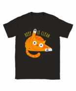 Keep it clean cat funny t shirt cat lovers tee shirt feline comic gift g... - $40.75 CAD