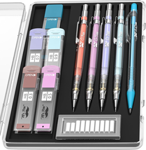  Pastel Mechanical Pencil Set with Black Lead and Eraser Refills, Clear ... - $13.12
