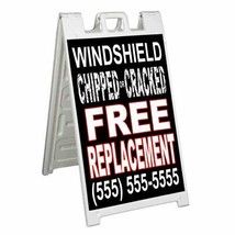 Custom Windshield Replacement Signicade 24x36 Aframe Sidewalk Sign Banner Decal - £35.79 GBP+