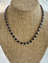 20 Ct 5x3 Oval Cut Black Spinel Lab-Created Women Tennis Necklace 18&quot; 925 Silver - £313.74 GBP