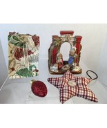 Lot - 4.5&quot; Musical Gift Bag Ornament With Crank Mini Nativity Set Star O... - £9.43 GBP