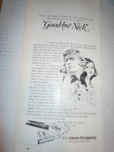 Vintage Gillette Techmatic It's Good Bye Nick Print Magazine Advertisement 1973 - $4.99