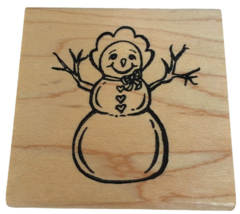 Touche Rubber Stamp Mrs Snowman Mother Heart Mom Christmas Card Making Winter - £6.26 GBP