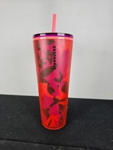 Starbucks &#39;22 Spring Red &amp; Purple Floral Soft Touch Cold Cup Venti 24 oz... - £7.71 GBP