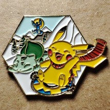 Pikachu Sledding With Bulbasaur Pokemon Enamel Pin - £7.44 GBP