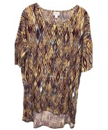 NWT LuLaRoe Large Maroon Gray &amp; Gold Metallic Elegant Irma Oversized Tunic - $31.67