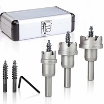 Long-Lasting Hole Saw Kit For Hard Metal By Ezarc, 6 Pc. Carbide Hole Cutter Set - £58.87 GBP