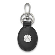 SS Clemson University Black Leather Oval Key Chain - £48.07 GBP