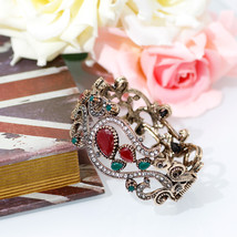 Sunspicems Vintage Turkish Flower Bangle Bohemia Women Bracelet Antique Gold Col - £10.06 GBP