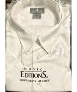 Basic Editions White Short Sleeve Shirt Pocket 4X Large New in Pkg.  Pet... - £15.47 GBP