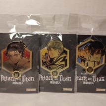 Attack on Titan Armin Eren &amp; Mikasa Enamel Pins Set Of 3 Official AoT Badges - £23.19 GBP