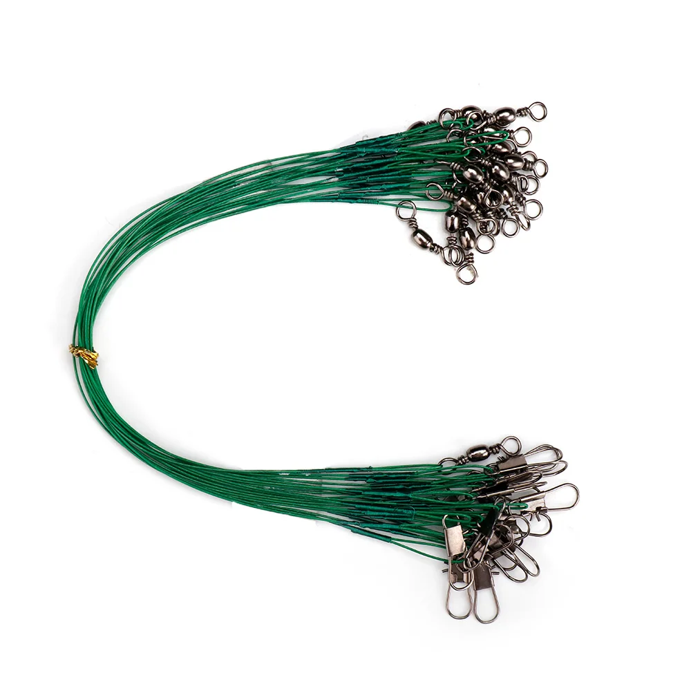 VTAVTA 20pcs/Lot Anti-Bait Steel Wire Leader With Swivels Leashes For Fishing 32 - £45.11 GBP