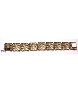 Alice Caviness Signed Sterling Silver Floral Filigree Link Bracelet 7&quot; - $89.00
