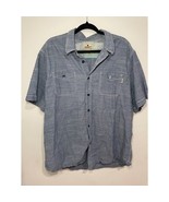 Mens Woolrich Blue Chambray Short Sleeve Collared Button Front Shirt Siz... - $26.72 CAD