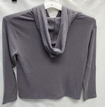 Cat & Jack Girls Large 10-12 Rib Pullover Hoodie Gray image 3