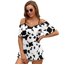 Mondxflaur Cow Style T Shirts for Women Short Sleeve Spaghetti Strap Top... - $22.99