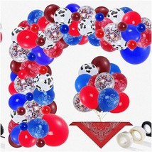 Cowboy Fiesta Balloon Garland - Wild West Red Blue Coffee Cow Cowboy Latex Ballo - £34.30 GBP