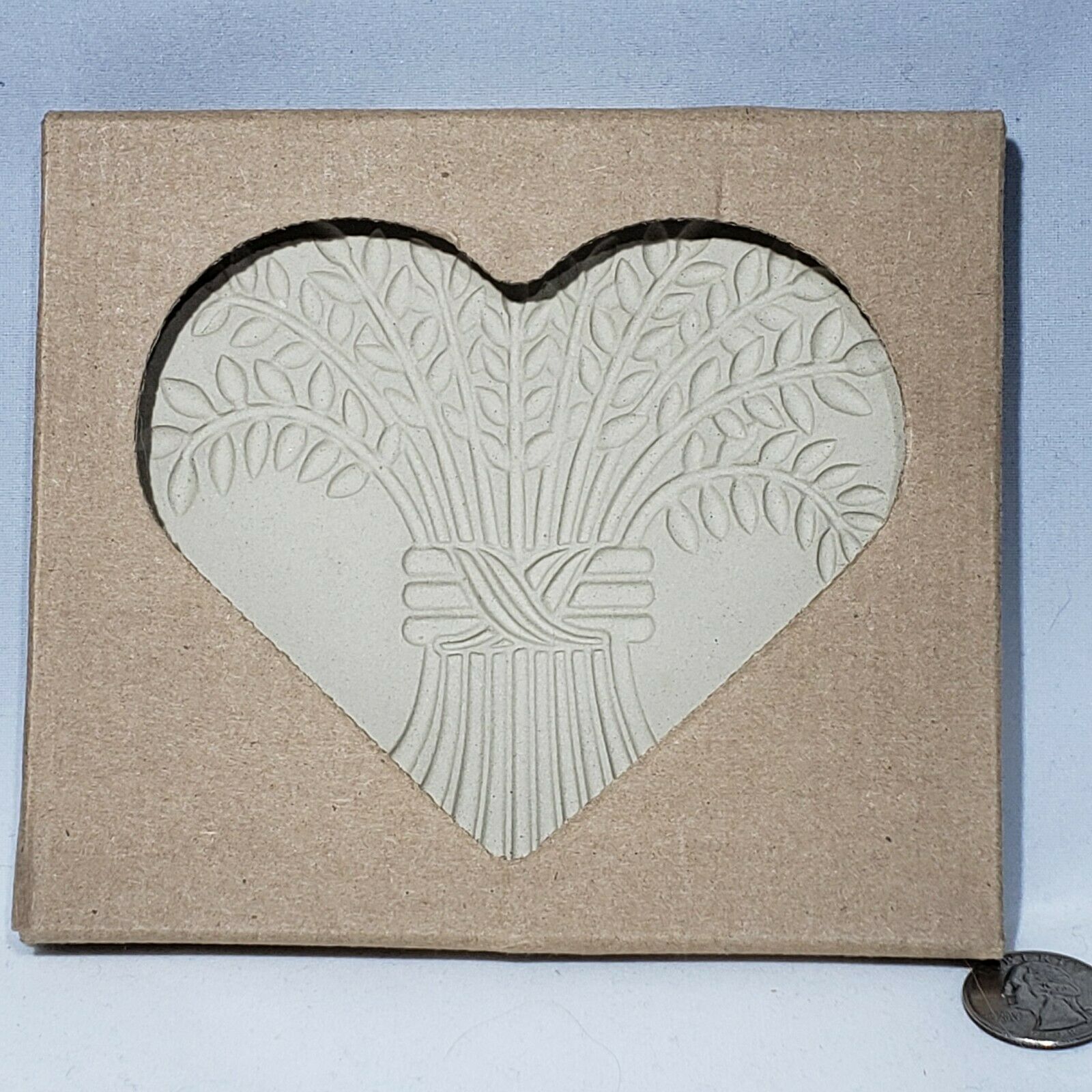 Primary image for Pampered Chef Bountiful Heart Cookie Chocolate Mold Wheat Stoneware #2933 2004