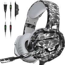 Gaming Headset with Microphone, Gaming Headphones Stereo 7.1 Surround So... - £37.15 GBP