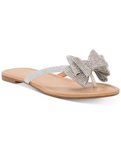 allbrand365 designer Womens Mabae Bow Flat Sandals Size 9W Color Silver ... - £119.90 GBP