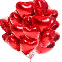 Heart Shaped Foil Balloons For Valentines Day Party Decorations - Pack Of 15 -Fo - £14.37 GBP