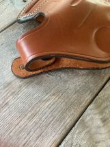 Fits Smith&Wesson Mod. 686 6”BBL 3-Slot Leather Belt Holster With Thumb Break image 4